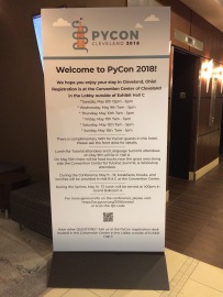 The welcome banner at my hotel